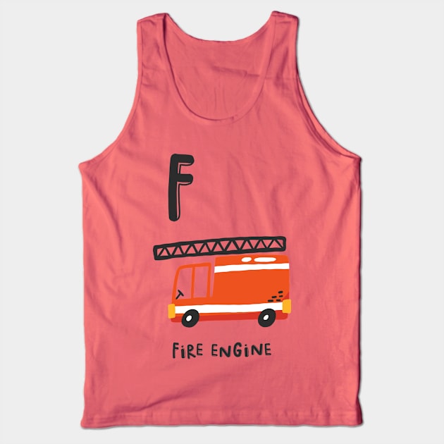 Fire Engine F Tank Top by JunkyDotCom